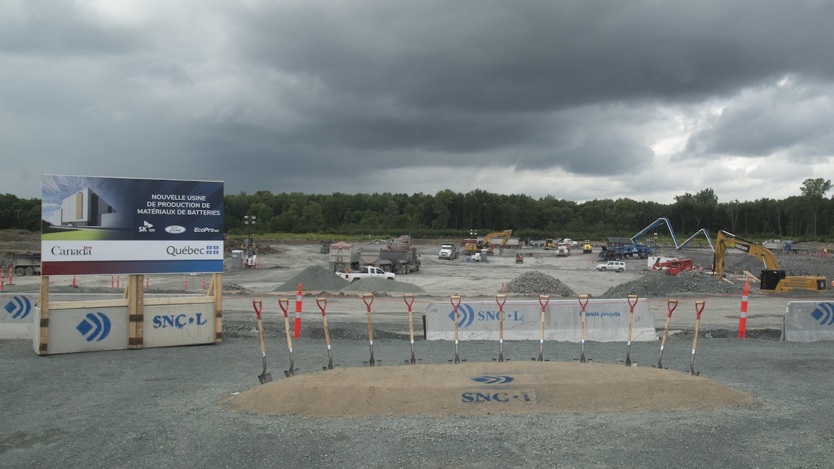 Le chantier de Ford dans le parc industriel de Bécancour.