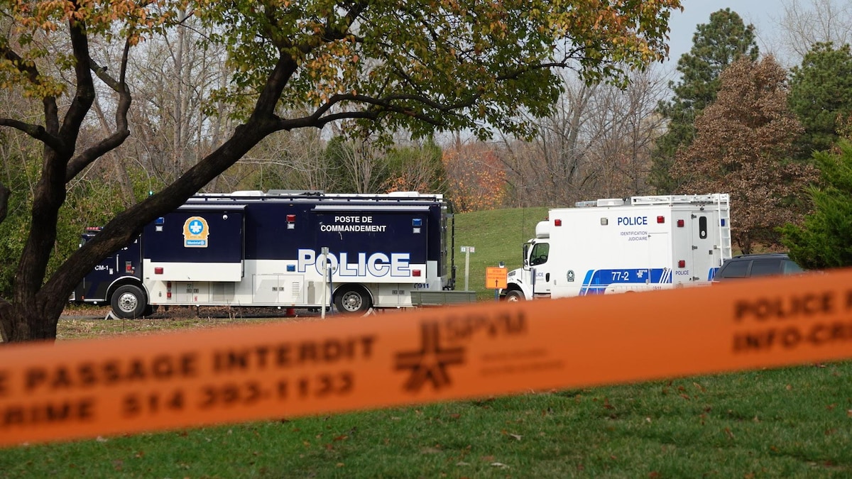 Déploiement policier dans un parc.